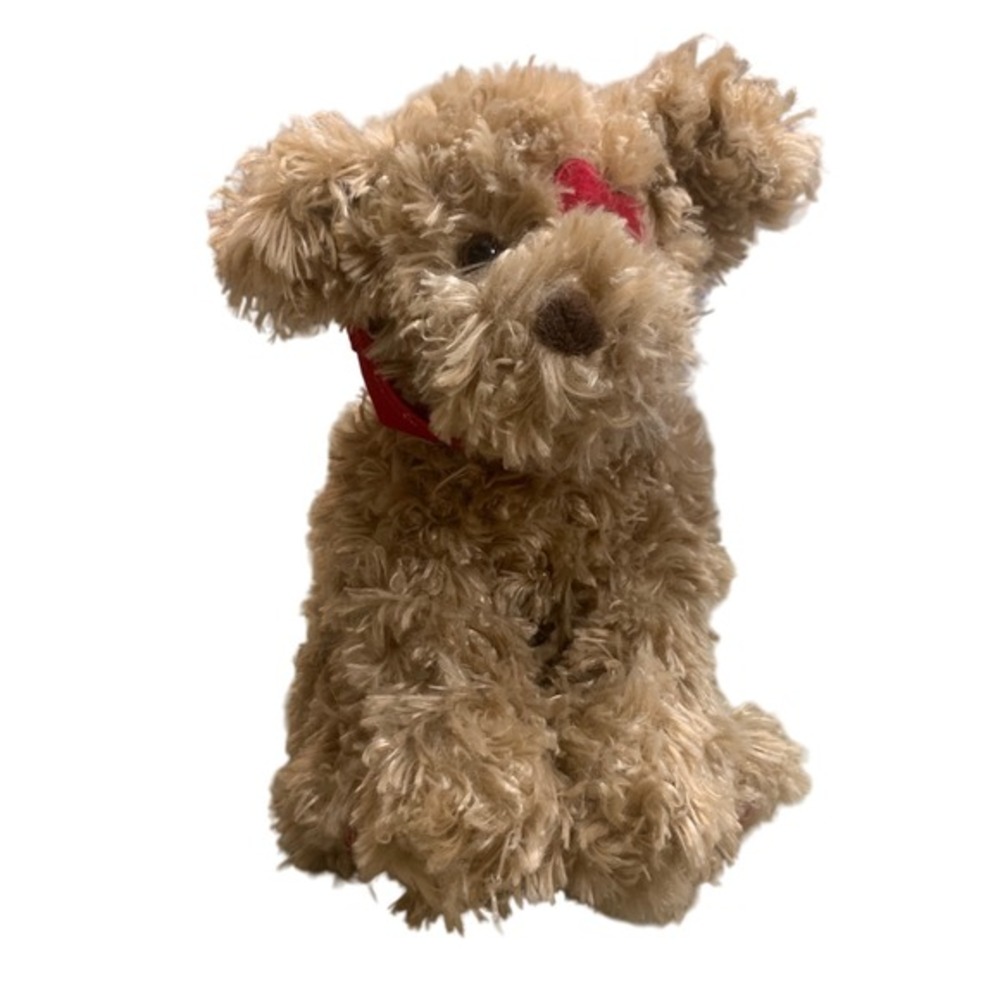 Bearington Collection Plush Dog Puppy Stuffed Animal Red Hearts Scarf Toy‎ Kids